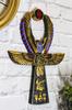 Ebros Crux Ansata Egyptian Golden Ankh with Wings Scarab Matte and Eye of Horus Wall Decor 3D Plaque Figurine Tall Hieroglyph Life Health and Balance