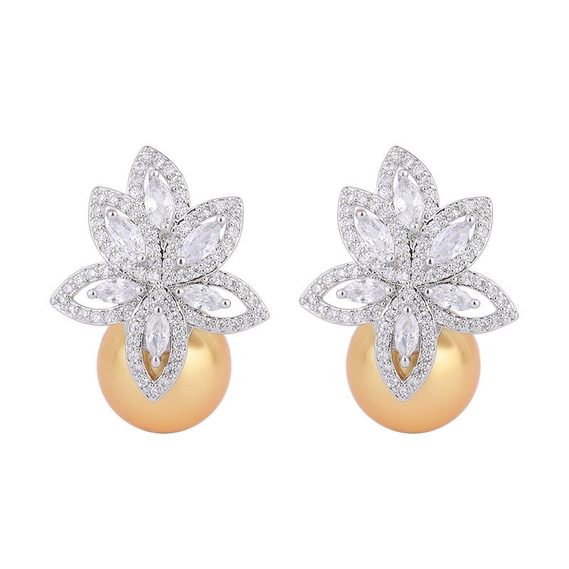 Медные изделия, покрытые настоящим золотом, прямые трансляции драгоценных камней, белых бриллиантов, перламутровых сережек-гвоздиков, женских ювелирных изделий из жемчуга для банкета