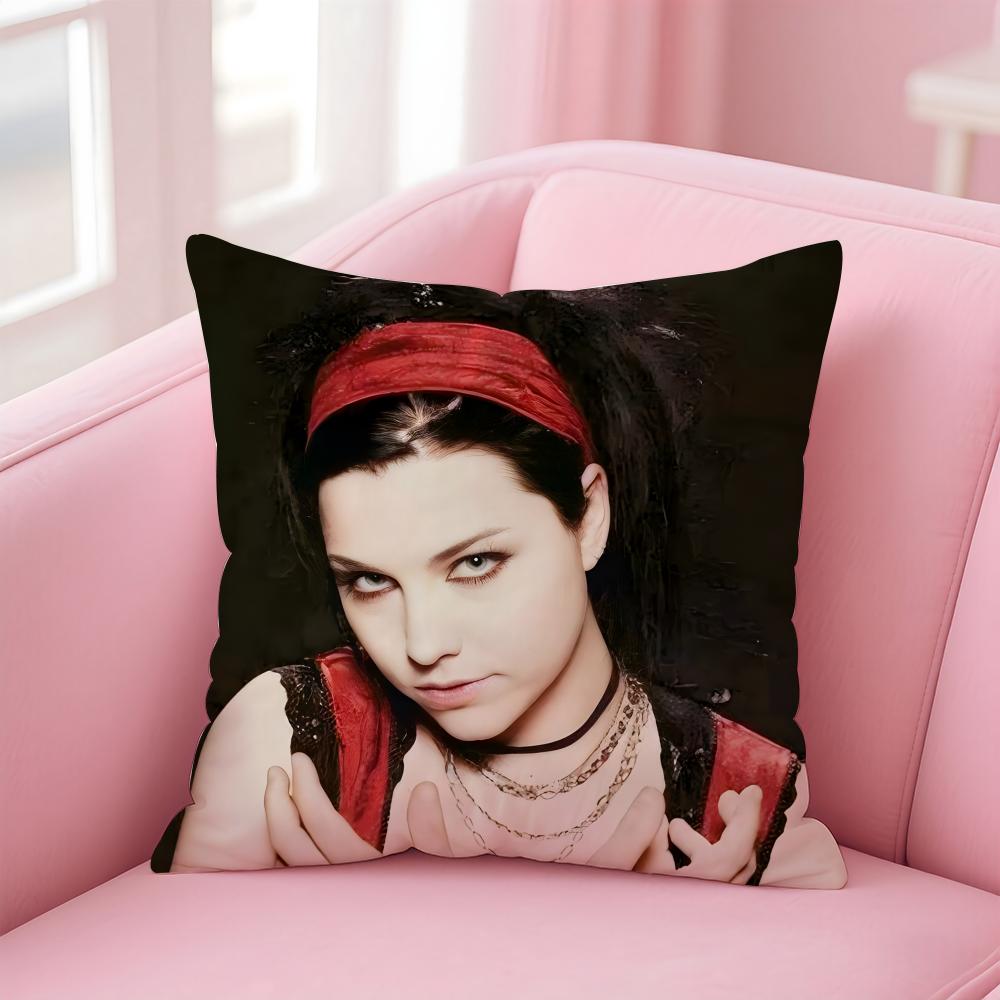 American Sexy Singer Evanescence AAmy Lee Cushion Cover Pillow Case Soft Skin Friendly Fabric  Concealed Zipper