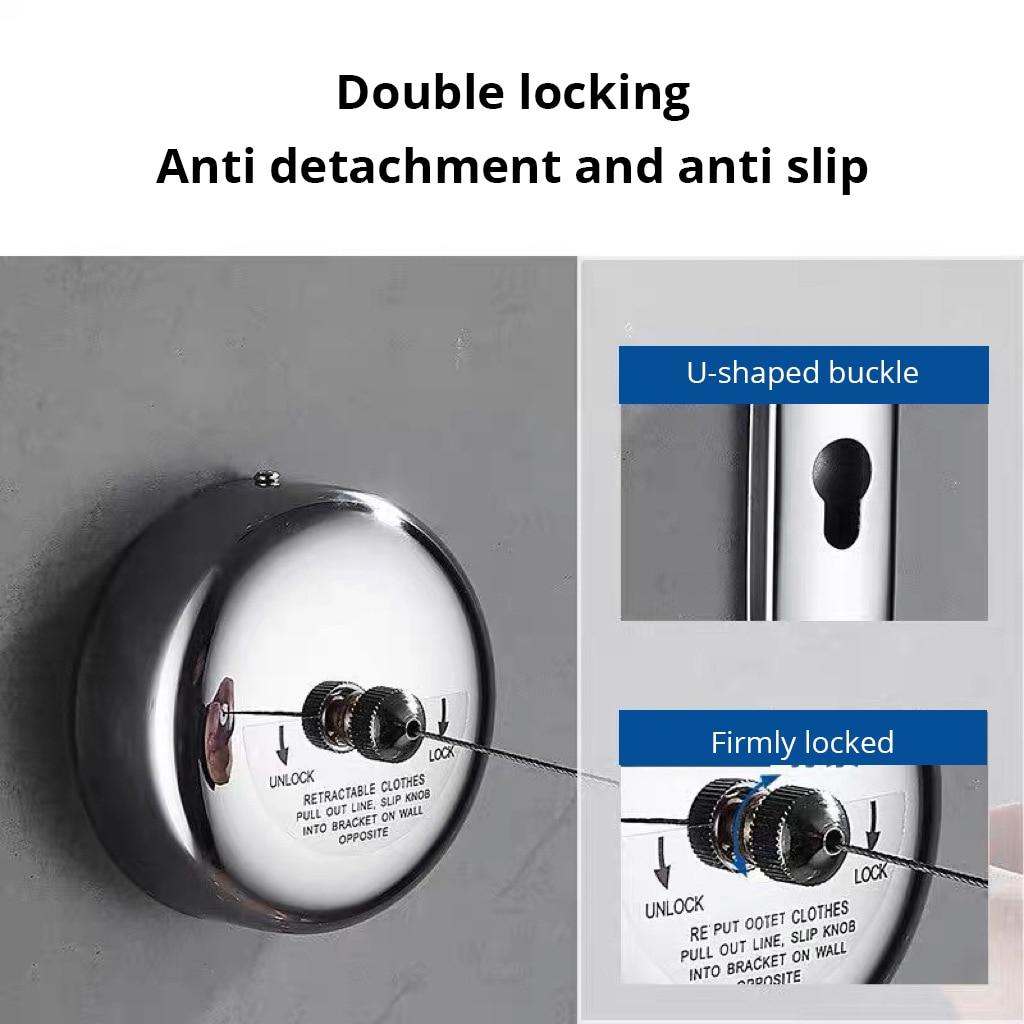 Настенная бельевая веревка ветрозащитная 2,8 м регулируемая прочность нейлоновая прочная нескользящая сушилка веревка для белья