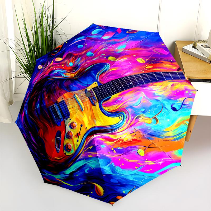 1PC electric guitar Umbrella Portable Folding Umbrella Iron Frame Hole Bone Structure Outdoor Home Umbrella A11