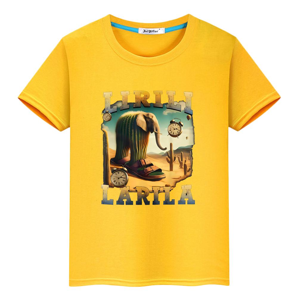 Italian Brainrot Print 100%Cotton Cartoon T Shirt for Kids Boy 10years Tees Short Anime Tops Kids Clothes Girls Y2k One Piece