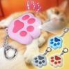 Claw Plush Ball Pendant Women LED Car Key Ring Keychain Decoration