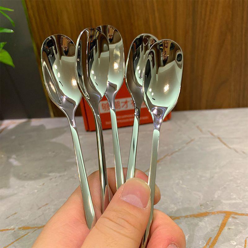 Stainless Steel Spoon Long Handle Stirring Spoon Household Seasoning Spoon Milk Tea Coffee Spoon Desseert Tool Restaurant Supply