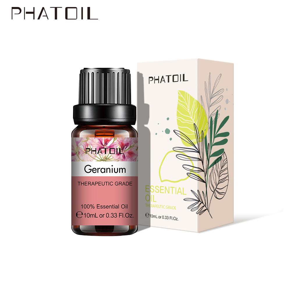 PHATOIL Эфирные масла герани Стойкие ароматы для ароматерапии Диффузор Уход за кожей Спа Йога Релаксация Изготовление мыла и свечей своими руками