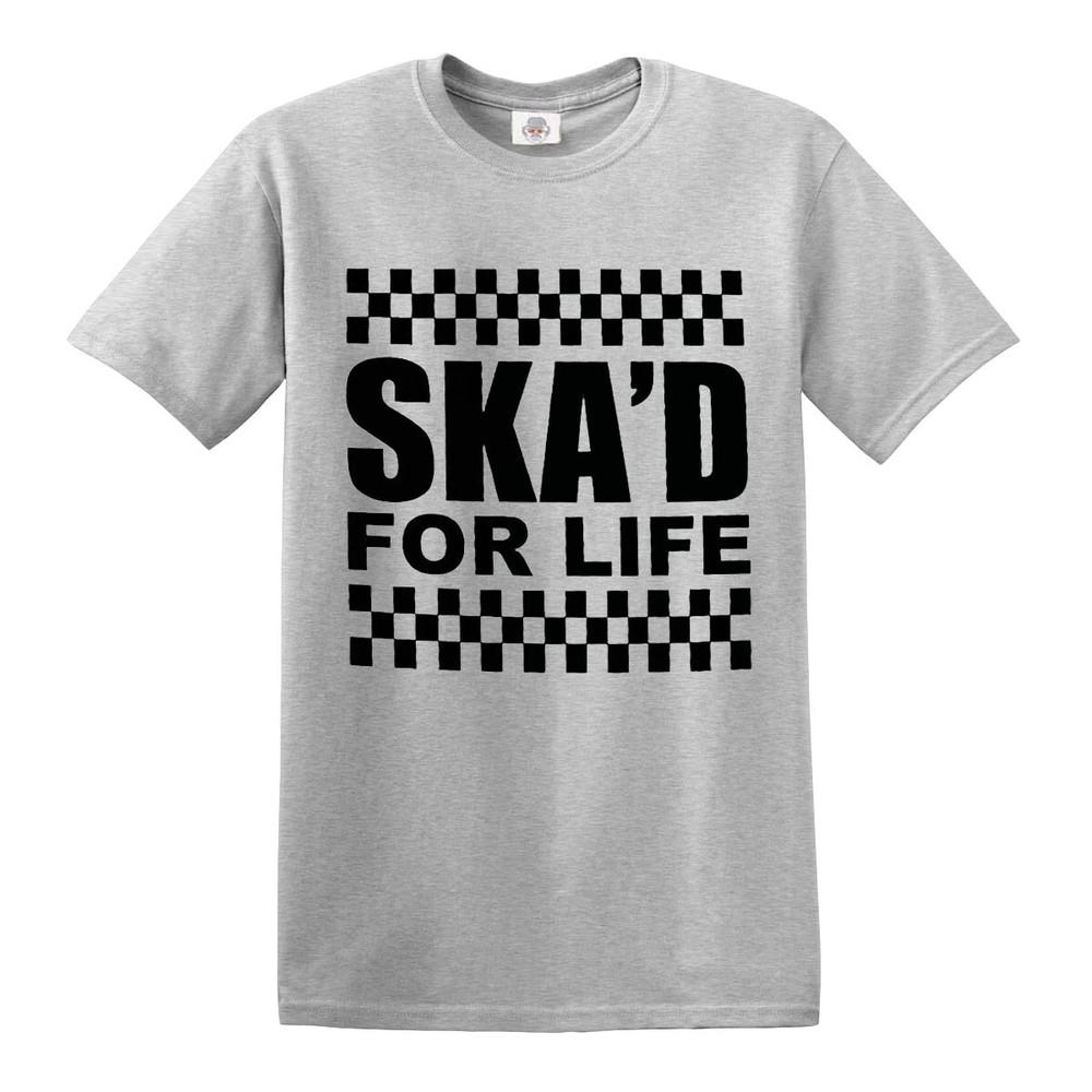 Skad for life tshirt ska 2 tone music retro reggae rudeboy skinhead top tee