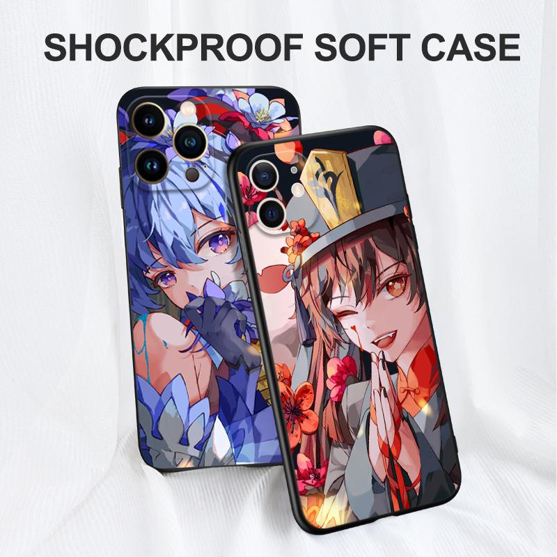 Black Tpu Case For Motorola Moto G31 G40 Fusion G41 G50 G51 Edge30 G10 G20 G30 G100 5G G22 Genshin Impact