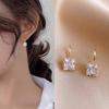 Exquisite Zircon Square Stud Earrings For Women Simple Compact Square Piercing Earrings Jewelry