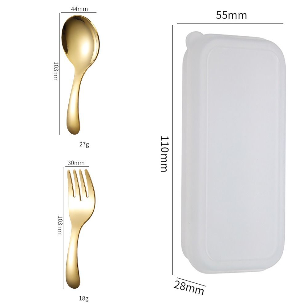 Набор ложек и вилок из нержавеющей стали 304, инструмент для десертов и фруктов, кухонные принадлежности для детей, студентов, офиса