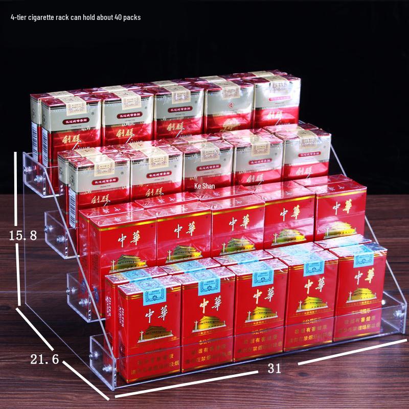 Акриловая ступенчатая стойка для демонстрации сигарет и напитков