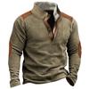 Men's Retro Polar Fleece Casual Colorblock Stand Collar Sweatshirt
