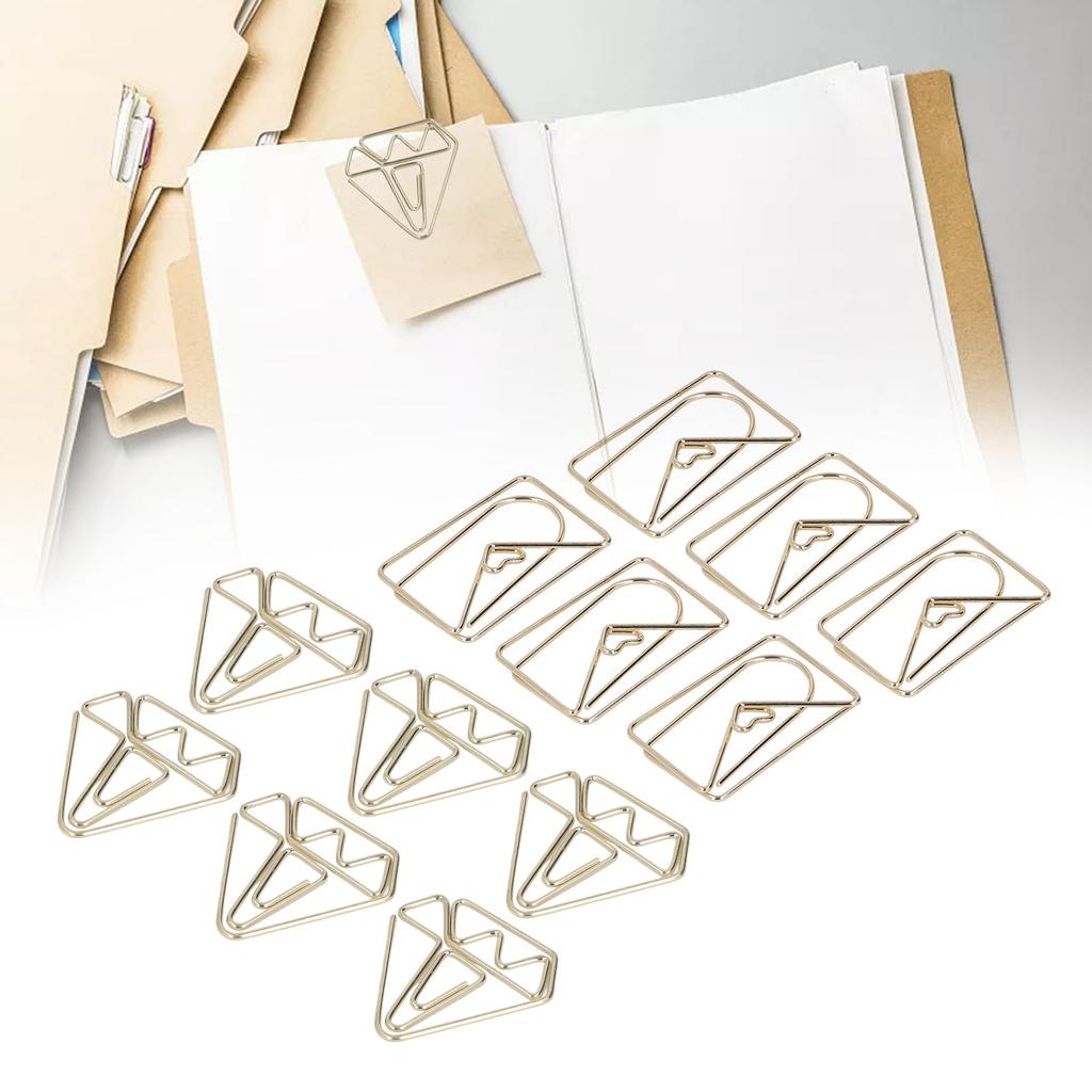 100 шт. Металлические скрепки для бумаги, золотистые, гальванические, антикоррозийные, нескользящие, с держателем