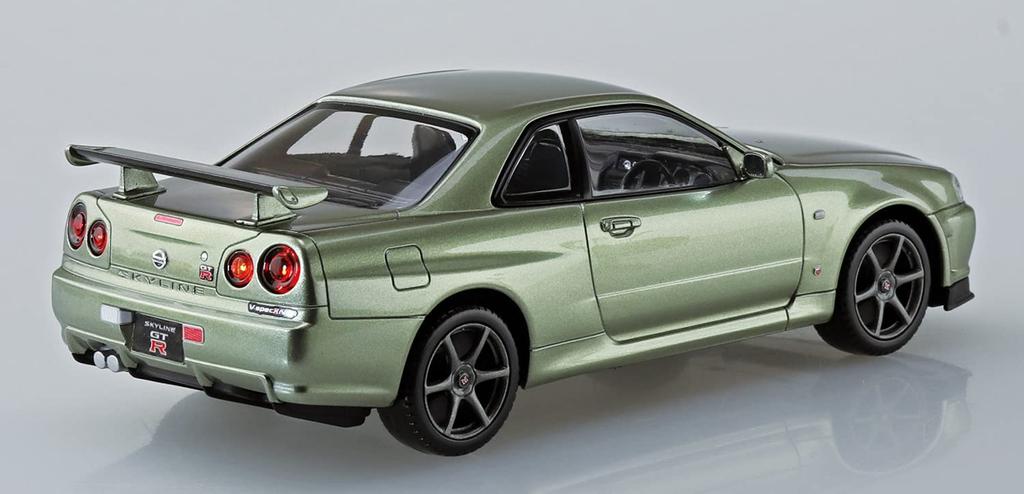 Aoshima Bunka Kyozai The Snap Kit Series Nissan R34 Skyline Nurburgring Millennium Jade Пластиковая модель 1/32 GT-R Предварительно окрашенная 11-D