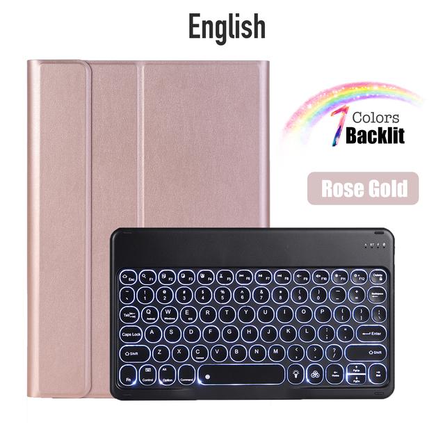 Для Huawei MediaPad M5 Lite T5 C5 10,1 с подсветкой, беспроводной Bluetooth, круглый чехол-клавиатура для Honor Pad 5, кожаный чехол для планшета