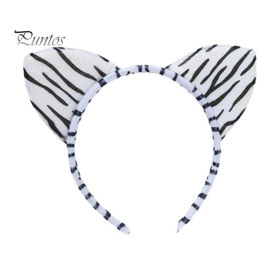 Обруч для волос с леопардовым узором, декор для ушей, повязка на голову для рождественской вечеринки, повязка на голову с изображением животных, тканевый головной убор