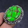 Copper Green Turquoise Gemstone 925 Sterling Silver Jewelry Ring Size 6.5
