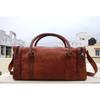 NEW 24" Men Genuine Goat Leather Brown Duffel Travel Gym Weekend Overnight Bag
