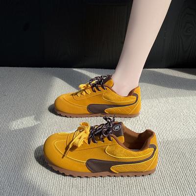 Ретро кожаные туфли на мягкой подошве, уродливо-милые женские туфли, весенние новые красные туфли на платформе, повседневные кеды