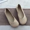 2024 Женские кожаные мокасины без застежек, женские повседневные туфли с круглым носком, симпатичные туфли на плоской подошве, кроссовки, весна-осень, модные балетки
