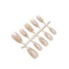 T463 Gentle Rose Almond Cat Eye Wearable Nails - Versatile Temperament Style, 30 Pieces S/M/Full Size