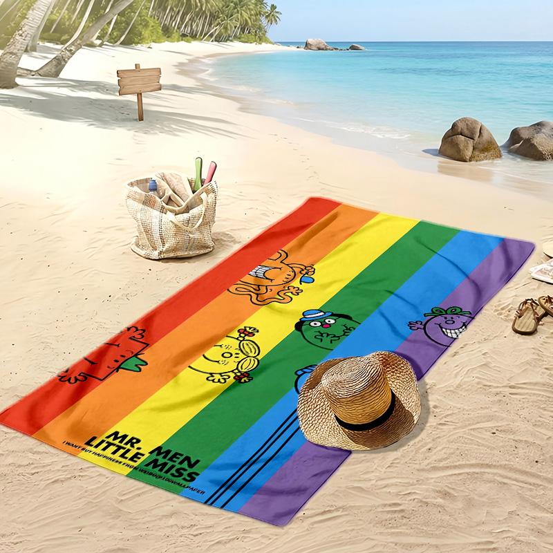 Mr. Men & Little Miss Beach Towel, Soft Absorbent Quick‑Dry Towel for Beach Pool Swimming Travel Home