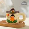 Милая мультяшная керамическая кружка бытовая кружка питьевая вода круглая кофе молоко высокая термостойкость высокий внешний вид с крышкой