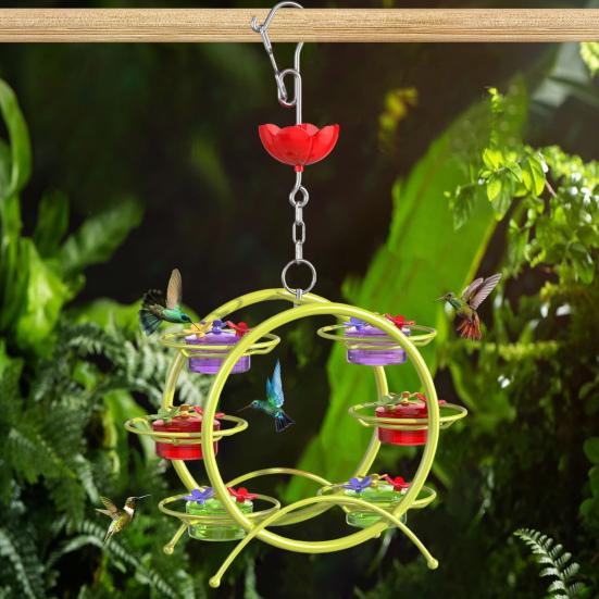 Кормушка для колибри, подвесная кормушка для диких птиц с 6 банками и 18 защищенными от муравьев портами для кормления, для декора лужайки на открытом воздухе в саду