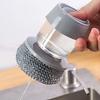 1PC Dishwashing Tool Portable Sponge Dispenser Easy Use Soap Dispensing Detachable Cleaning Brushes Kitchen Cleaning Tool