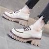 British Women Leather Shoes Lace-up Block Heel Platform Shoe Casual Loafers Autumn Thin Shoes Luxury Patent Leather Heels Lolita