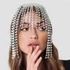 Stonefans Gorgeous Long Tassel Headpiece Rhinestone Hair Chain Headband Bling Bridal Hat Women Crystal Hollow Head Chain JewelryZZ50