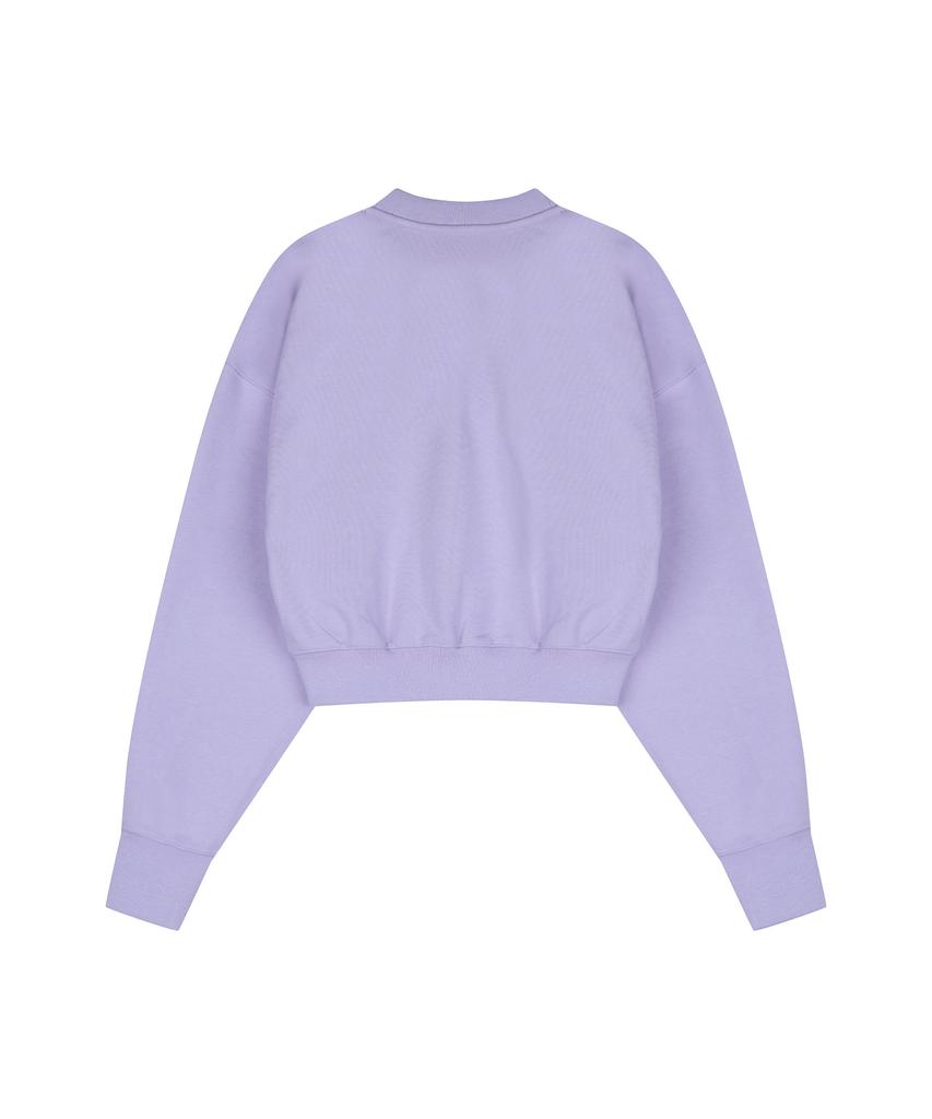 HARDCORE HAPPINESS Logo Crop Sweatshirt Light Purple