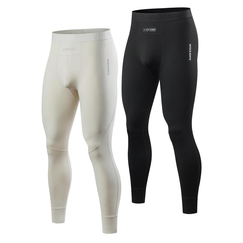 Wosawe Winter Motorcycle Thermal Underwear Sets Men Quick Dry Stretch Base Layers Compression Shirts and Pants Fitness Shapewear