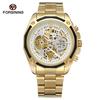 Forsining Водонепроницаемые механические часы, мужские модные часы для отдыха со стальным ремнем, полые автоматические часы