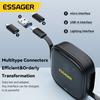 Кабель Essager USB C к Tpye C PD 60 Вт к Micro Lightning, быстрая зарядка, перенос данных, многофункциональный шнур с держателем, ящик для хранения