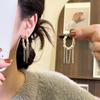 Шарм Ретро Неправильные Геометрические Серебристого Цвета Бусины Жемчуг Бисерная Кисточка Кольцеобразные Серьги-гвоздики для Женщин Корея Модные Украшения