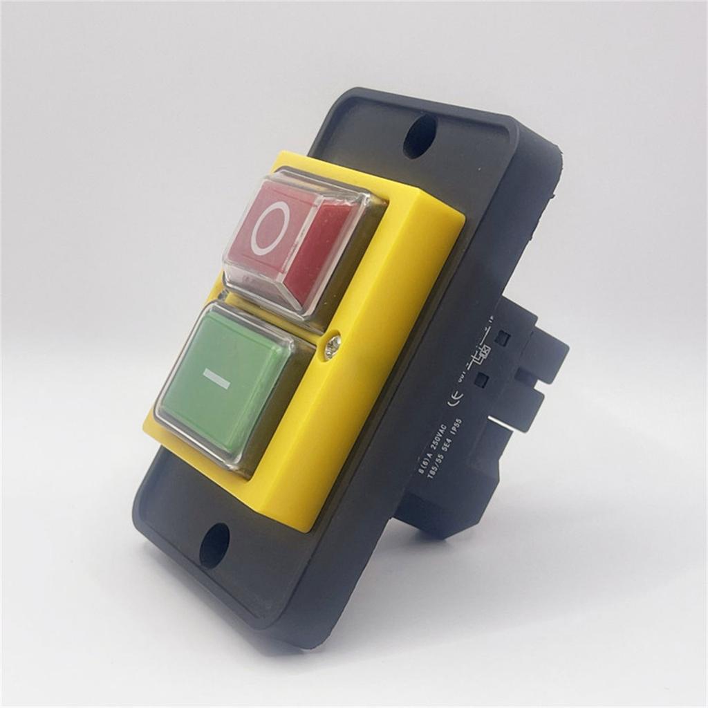 Industrial Electromagnetic Button Switches 250V 8A 16A Cut Off Power Button Simple Operate Suitable for Slicers & Drills