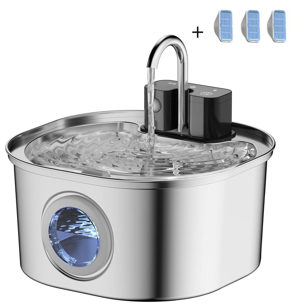3,2 л 5 В USB Перезаряжаемая фонтанчик для воды для кошек Автоматический датчик Фонтанчик для воды из нержавеющей стали для кошек и собак Несколько мисок для питья для питомцев