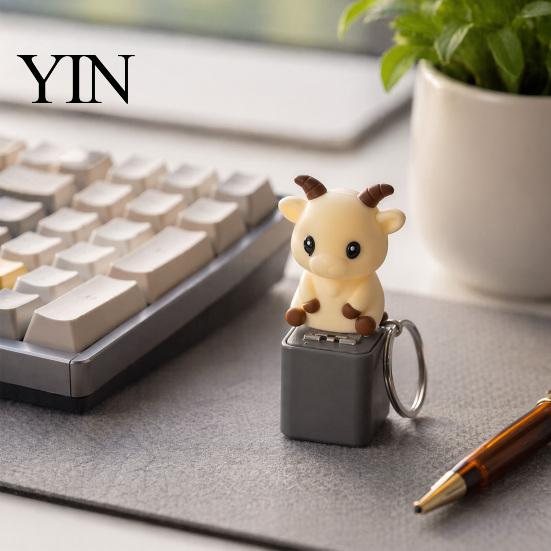 Animal Shape Fidget Toy Keyboard with Light Sound, Rechargeable Cow Goat Mechanical Monkey Pigeon Finger Clicker, Push Button Decompression