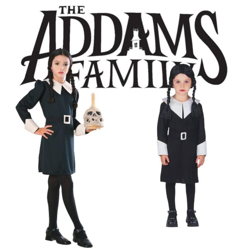Семейка Аддамс Среда Черное Платье Готический Костюм Для Детей Возраста 3-12 лет