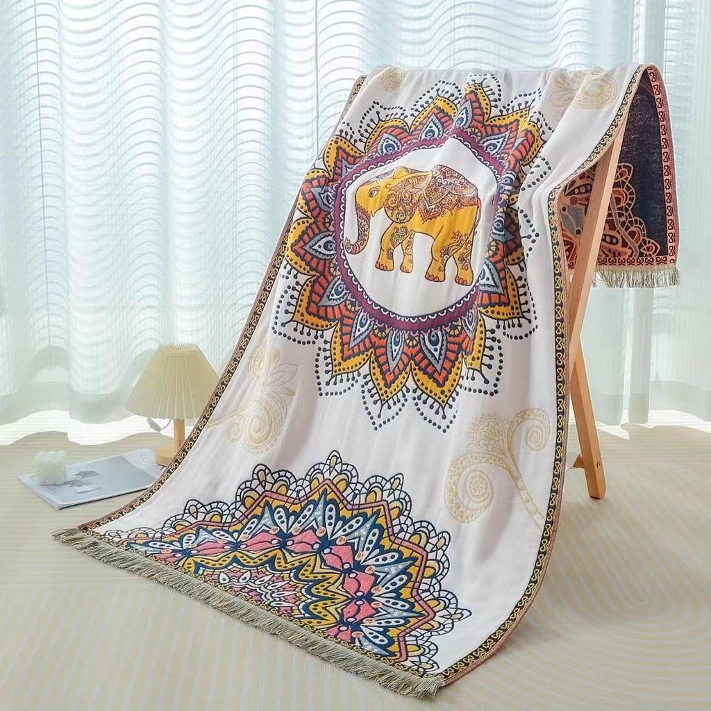 Extra Large Cotton Gauze Cartoon Bath Towel - Soft, Quick-Drying for Adults & Kids