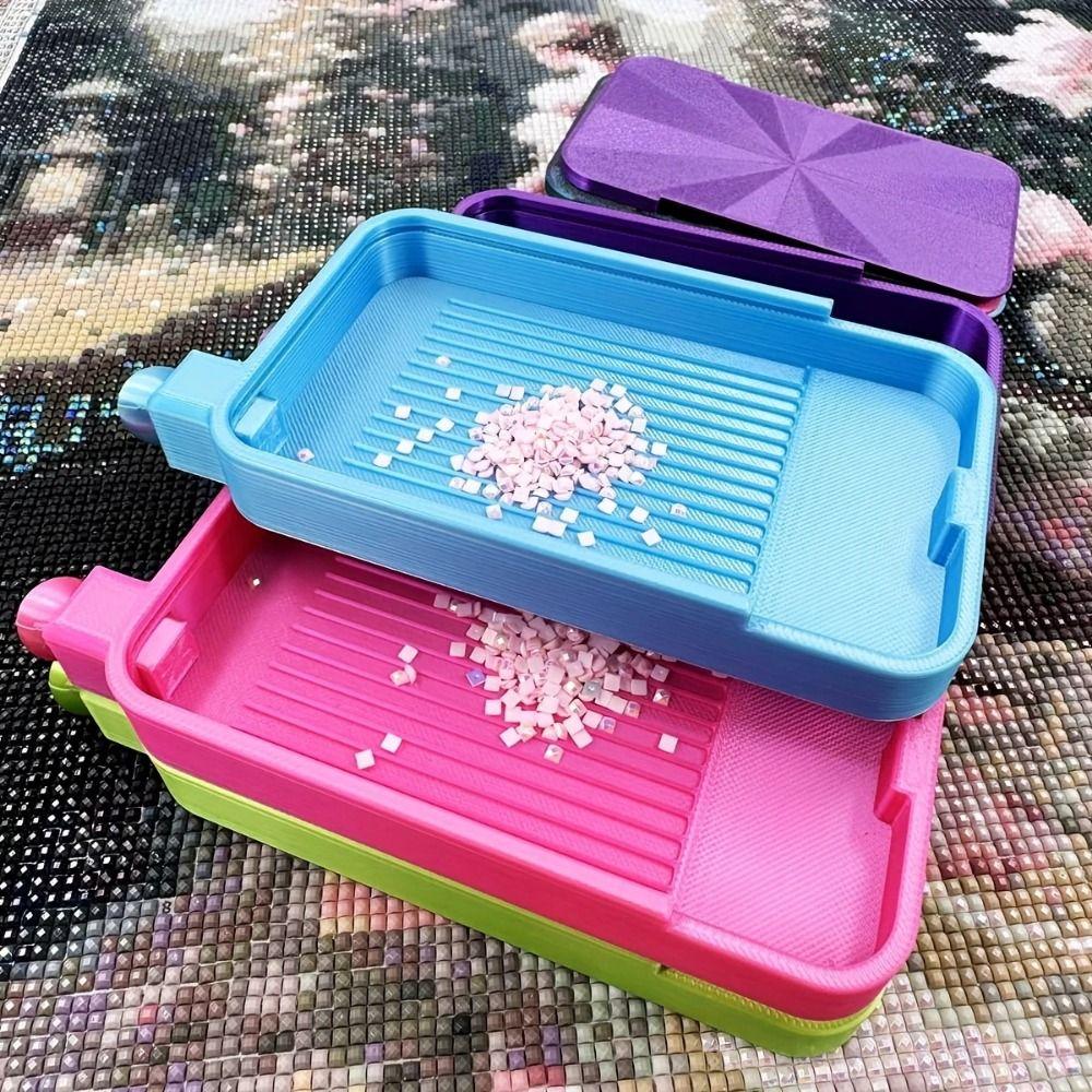 DIY Поделка 3D Алмазная Живопись Лоток для Хранения Большая Вместимость Вышивка Бисер Тарелки с Крышкой Разноцветные