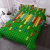 Цветное постельное белье из трех предметов с одеялом из строительных блоков