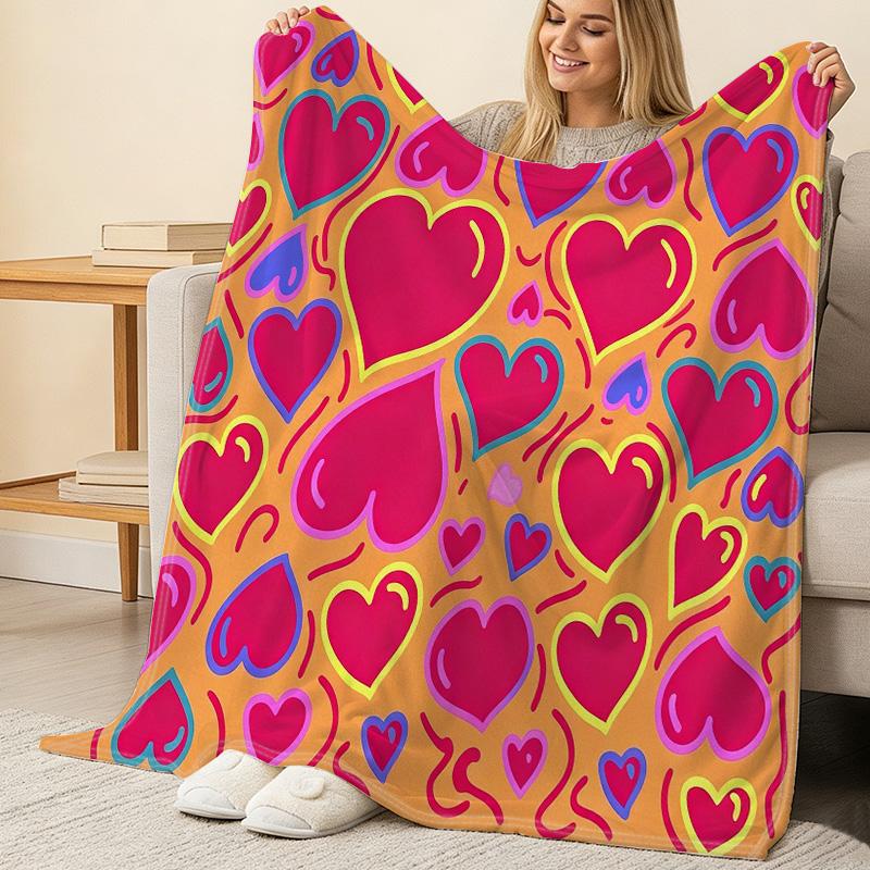 Soft Non-Pilling Flannel Blanket Cozy Warm, Vibrant, All-Season, Perfect for Couch Naps, Home Decor, Valentine’s Gift for Postpartum Moms