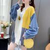 2024 Sweaters Autumn Women Solid Denim Knitting Fashion Casual Style Loose Pullover Sweater