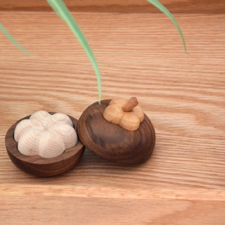 Wood Essential Oil Diffuser Mangosteen Shape Aromatherapies Diffuser for Home Office Bedroom Car Decors Oil Diffusers