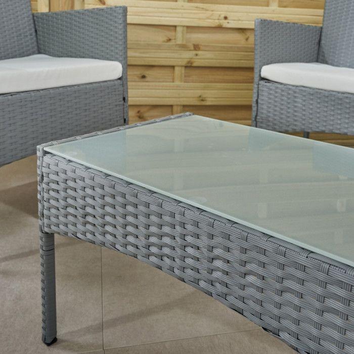 Wilsa Garden "Barcelona" 4-seater Grey Resin Garden Furniture Set