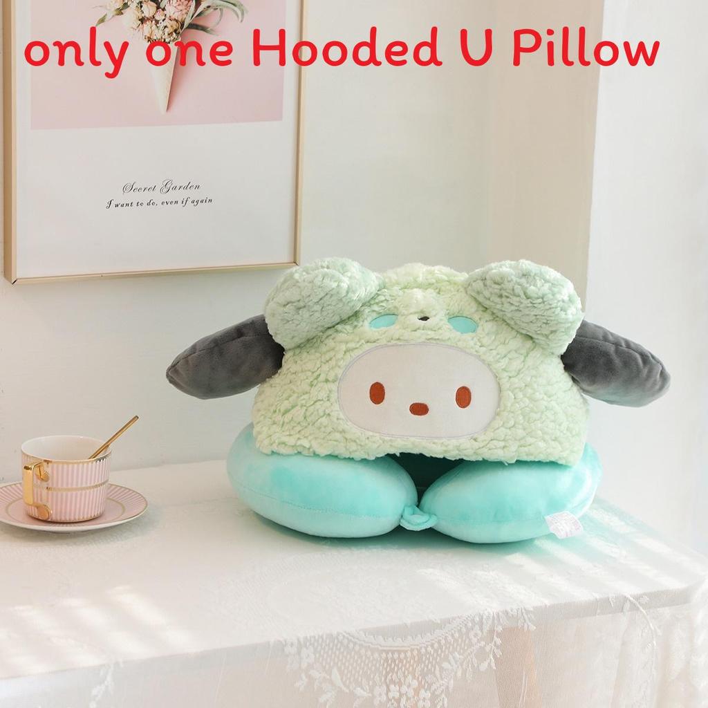 Подушка для шеи в форме буквы U Hello Kitty с милой шапочкой для путешествий и отдыха в офисе