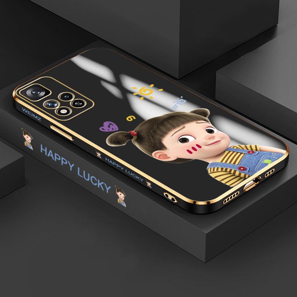 Для Redmi Note 13 Pro 12 Pro 12S 11 Pro 11S 10S OPPO A38 A77s A96 Realme C33 C65 OnePlus милый мультяшный узор для девушки полный защитный чехол для объектива