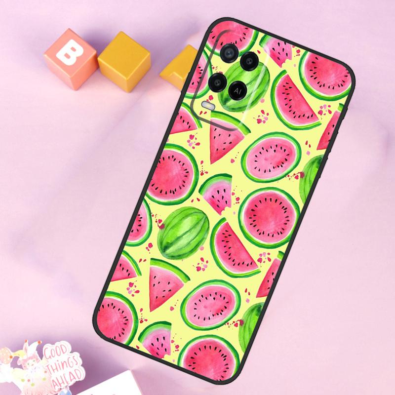 Cute Summer Fruit Watermelon Case For Oppo A98 A78 A18 A38 A58 A74 A94 A54 A15 A17 A57 A6 A5 Pro A16 A76 A96 A40 A60 A80