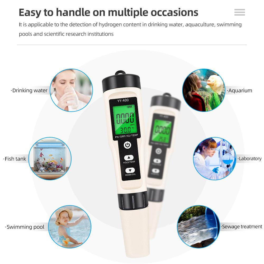 4/3/2 в 1 Дополнительный PH ORP H2 Температура Водородный Измеритель Качество Чистоты Воды Детектор для Аквариума Бассейна Гидропоника